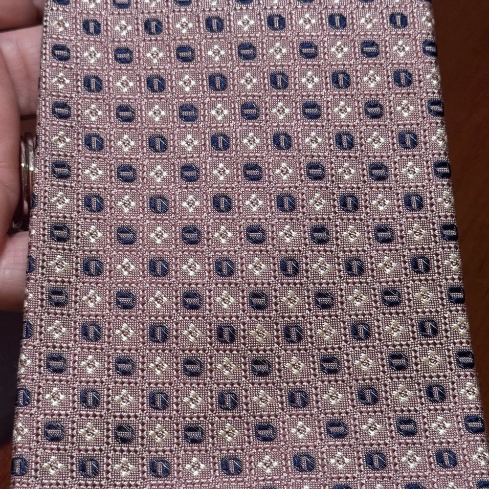 Tommy Hilfiger Pink and Blue Checkered Tie